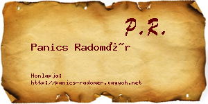 Panics Radomér névjegykártya